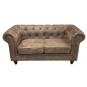 Sofá chester premium, 2 plazas, similpiel vintage