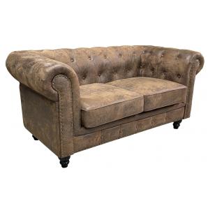 Sofá chester premium, 2 plazas, similpiel vintage