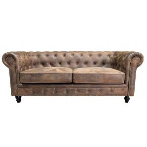 Sofá chester premium, 3 plazas, similpiel vintage