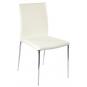 4 Sillas inma, apilable, metal, similpiel blanca - 4 unidades