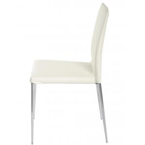 4 Sillas inma, apilable, metal, similpiel blanca - 4 unidades
