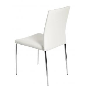 4 Sillas inma, apilable, metal, similpiel blanca - 4 unidades
