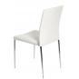 4 Sillas inma, apilable, metal, similpiel blanca - 4 unidades