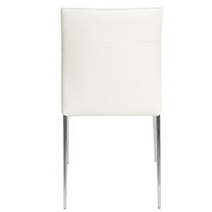 4 Sillas inma, apilable, metal, similpiel blanca - 4 unidades