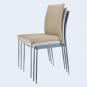 4 Sillas inma, apilable, metal, similpiel blanca - 4 unidades
