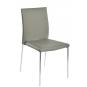4 Sillas inma, apilable, metal, similpiel gris oscuro - 4 unidades