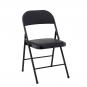 6 Sillas smart, plegable, metal, epoxi negro, vinilo negro - 6 unidades
