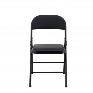 6 Sillas smart, plegable, metal, epoxi negro, vinilo negro - 6 unidades