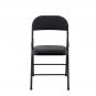 6 Sillas smart, plegable, metal, epoxi negro, vinilo negro - 6 unidades