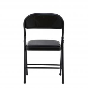 6 Sillas smart, plegable, metal, epoxi negro, vinilo negro - 6 unidades
