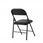 6 Sillas smart, plegable, metal, epoxi negro, vinilo negro - 6 unidades