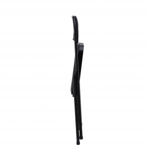 6 Sillas smart, plegable, metal, epoxi negro, vinilo negro - 6 unidades
