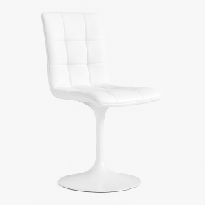 2 Sillas ivonne, metal blanco, tapizado similpiel blanca - 2 unidades