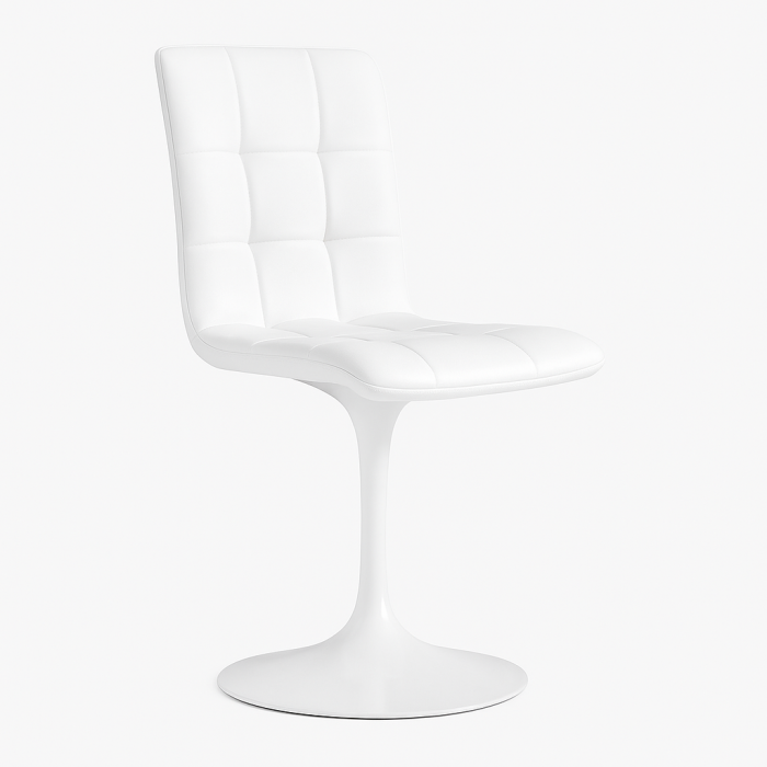 2 Sillas ivonne, metal blanco, tapizado similpiel blanca - 2 unidades