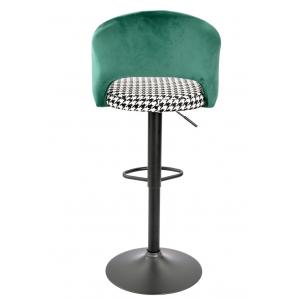 2 Taburetes teide, regulable, metal negro, tapizado verde con pata de gallo - 2 unidades
