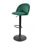 2 Taburetes flower, regulable, metal negro, tapizado velvet verde con trasera floral a juego - 2 unidades