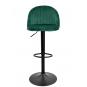 2 Taburetes flower, regulable, metal negro, tapizado velvet verde con trasera floral a juego - 2 unidades