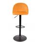 2 Taburetes flower, regulable, metal negro, tapizado velvet amarillo con trasera floral a juego - 2 unidades