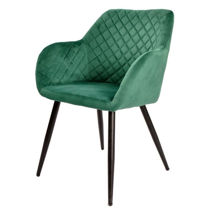 2 Sillones rolando, metal, tapizado velvet 56 verde oscuro - 2 unidades
