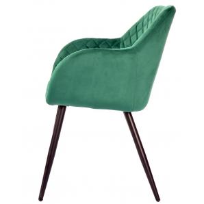 2 Sillones rolando, metal, tapizado velvet 56 verde oscuro - 2 unidades