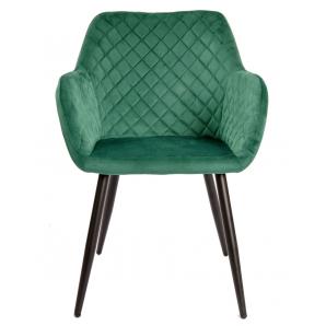2 Sillones rolando, metal, tapizado velvet 56 verde oscuro - 2 unidades