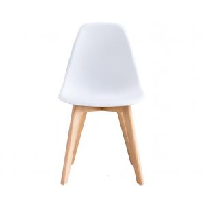 4 Sillas marais, madera, polipropileno blanco - 4 unidades