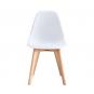4 Sillas marais, madera, polipropileno blanco - 4 unidades
