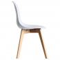 4 Sillas marais, madera, polipropileno blanco - 4 unidades