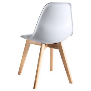 4 Sillas marais, madera, polipropileno blanco - 4 unidades