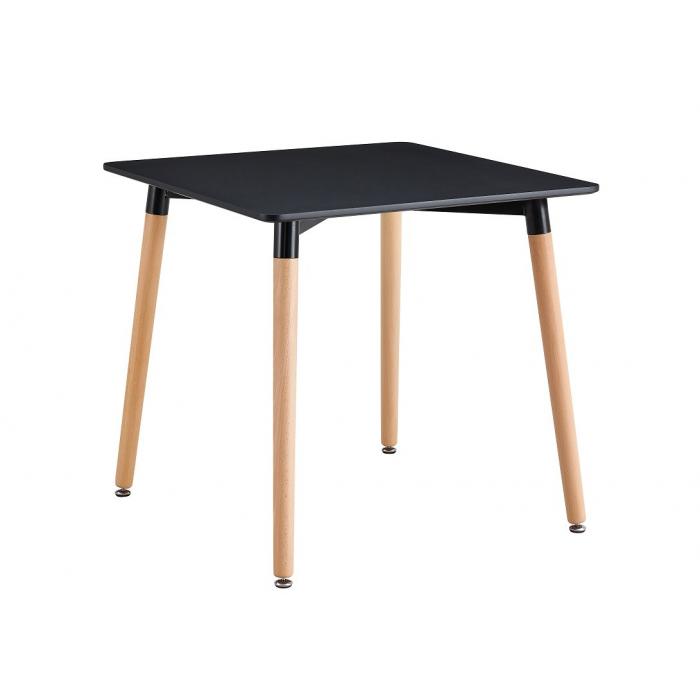 Mesa nury, madera, tapa lacada negra, 80 x 80 cms