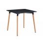 Mesa nury, madera, tapa lacada negra, 80 x 80 cms