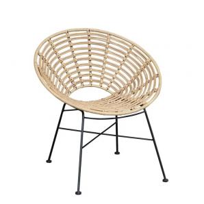 2 Sillones cidora, metal, ratán beige - 2 unidades