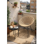 2 Sillones cidora, metal, ratán beige - 2 unidades