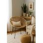 2 Sillones cidora, metal, ratán beige - 2 unidades
