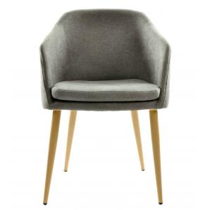 2 Sillones lart, metal, tapizado tejido linen gris oscuro - 2 unidades