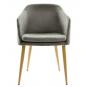2 Sillones lart, metal, tapizado tejido linen gris oscuro - 2 unidades