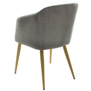2 Sillones lart, metal, tapizado tejido linen gris oscuro - 2 unidades