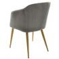 2 Sillones lart, metal, tapizado tejido linen gris oscuro - 2 unidades