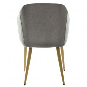 2 Sillones lart, metal, tapizado tejido linen gris oscuro - 2 unidades