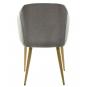 2 Sillones lart, metal, tapizado tejido linen gris oscuro - 2 unidades