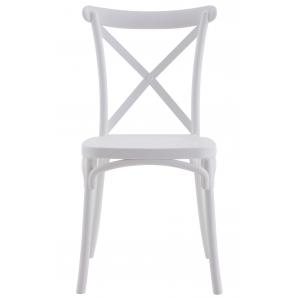 4 Sillas corfú, apilable, tratamiento anti uv, polipropileno blanco - 4 unidades