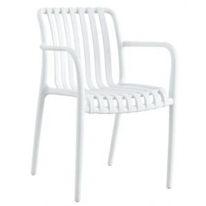 4 Sillones saler, apilable, polipropileno blanco - 4 unidades