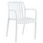 4 Sillones saler, apilable, polipropileno blanco - 4 unidades