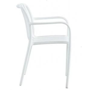 4 Sillones saler, apilable, polipropileno blanco - 4 unidades