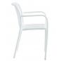 4 Sillones saler, apilable, polipropileno blanco - 4 unidades