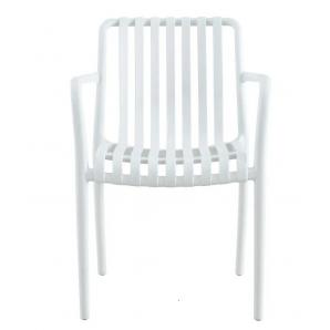 4 Sillones saler, apilable, polipropileno blanco - 4 unidades