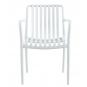4 Sillones saler, apilable, polipropileno blanco - 4 unidades
