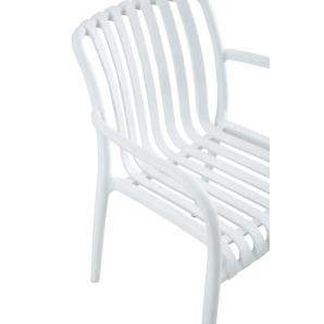 4 Sillones saler, apilable, polipropileno blanco - 4 unidades