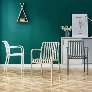4 Sillones saler, apilable, polipropileno blanco - 4 unidades
