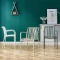 4 Sillones saler, apilable, polipropileno blanco - 4 unidades